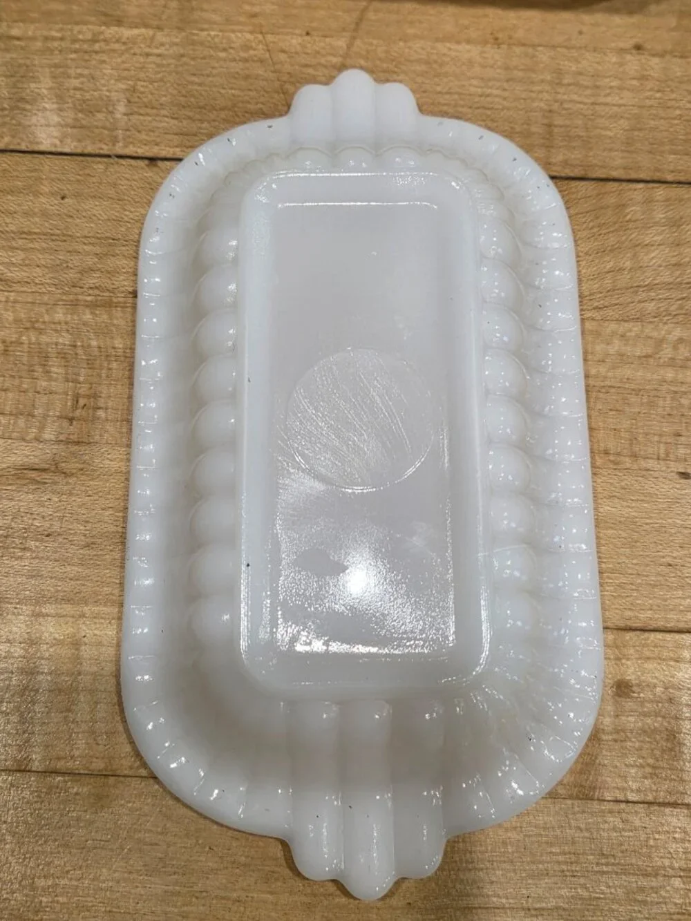 Vintage Westmoreland Old Quilt White Milk Glass Covered Butter Dish
